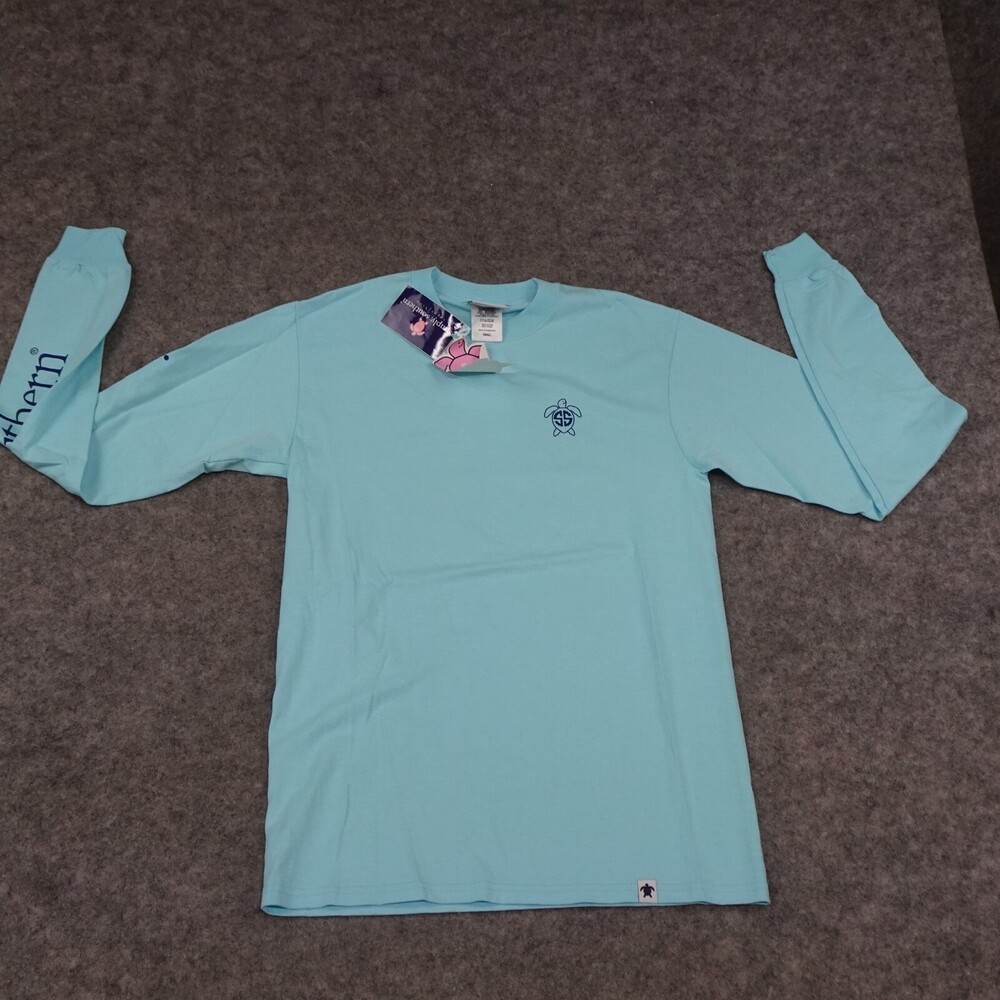 Simply Southern T Shirt Womens Small Marine Blue Sea Turtle Long Sleeve Cotton